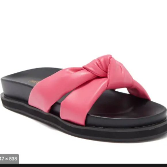 NWT Puffy Knotted Slide Sandal Sz 6M Fuchsia - Picture 2 of 6